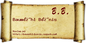 Baumöhl Bónis névjegykártya